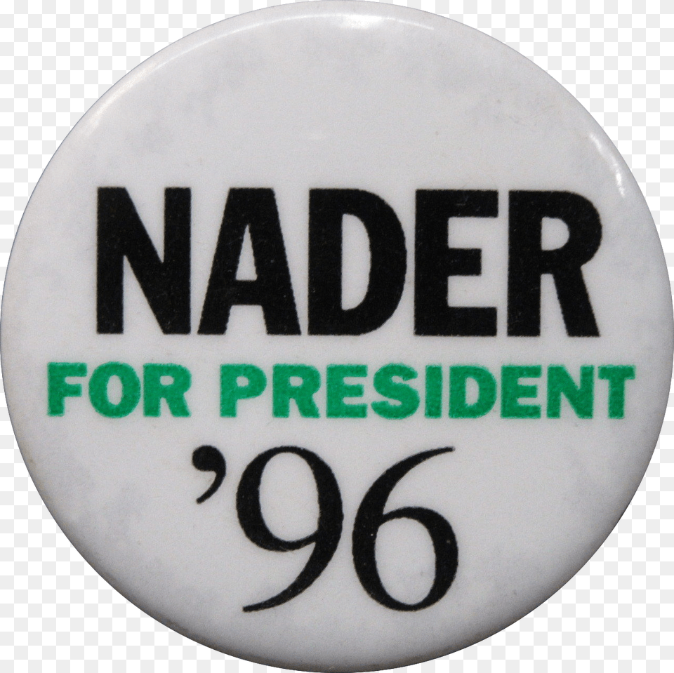 Ralph Nader 1996 Button, Badge, Logo, Symbol, Disk Free Transparent Png