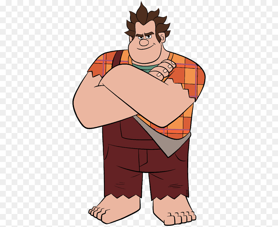 Ralph Standing With Arms Crossed Cartoon, Adult, Male, Man, Person Png Image