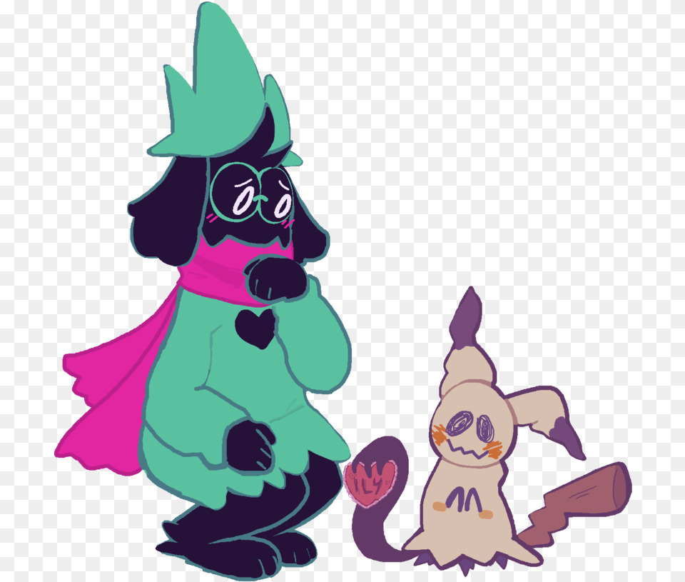 Ralsei And Mimikyu Best Friends Forever By Princelotors Deltarune Cute, Cartoon, Baby, Person, Book Png