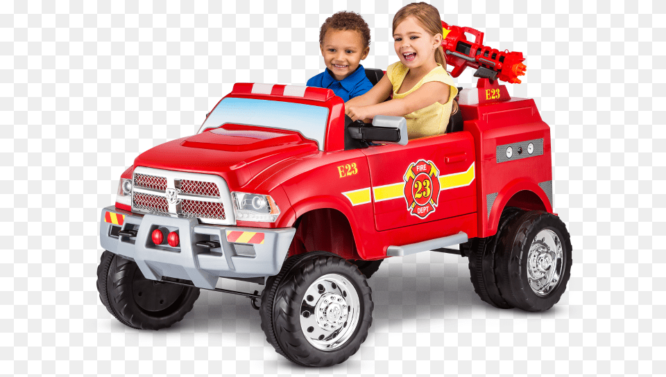 Ram 3500 Fire Truck Kids Ride On Fire Truck, Child, Female, Girl, Person Free Png Download