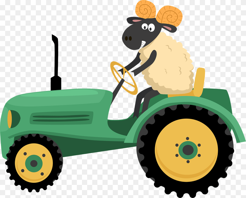 Ram And Tractor Clipart, Grass, Plant, Bulldozer, Machine Png Image