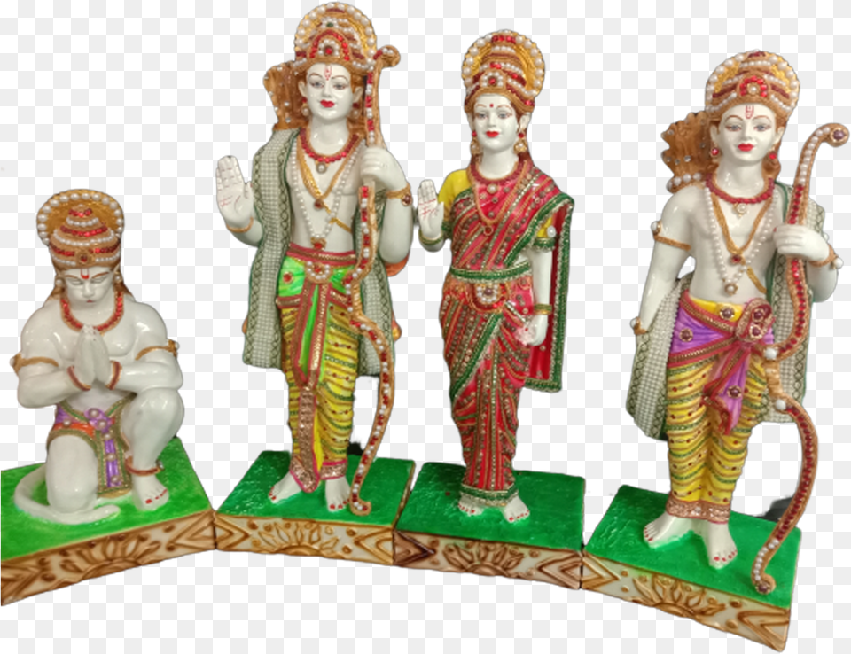 Ram Darbar Rama Sita Lakshman Hanuman Murti Dressed Figurine, Wedding, Toy, Person, Adult Png