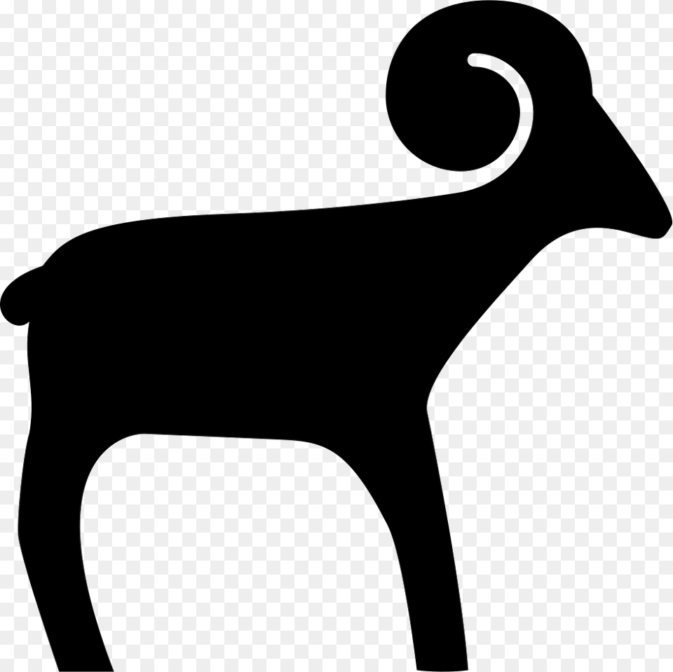 Ram Facing Right Ram Silhouette, Stencil Free Png Download
