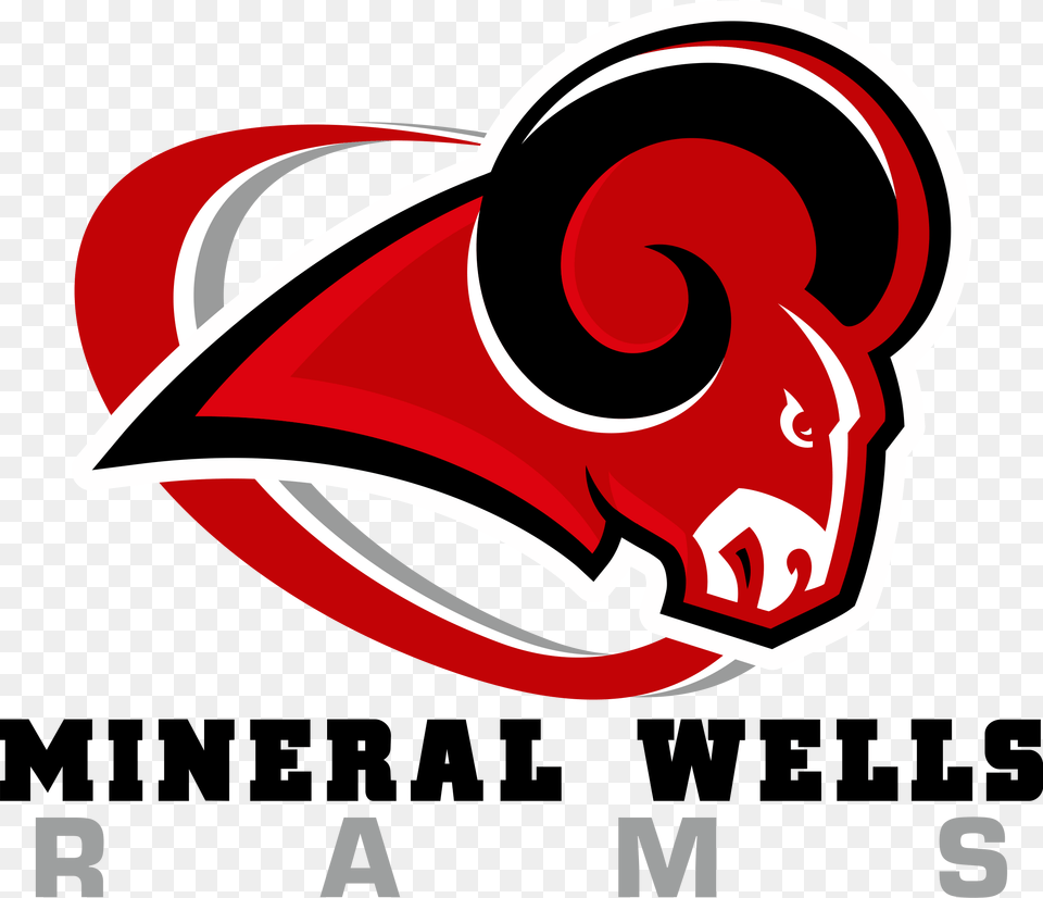 Ram Head Logo With Red Amp Gray Swoop Mineral Wells High School Logo, Sticker, Dynamite, Weapon Png Image
