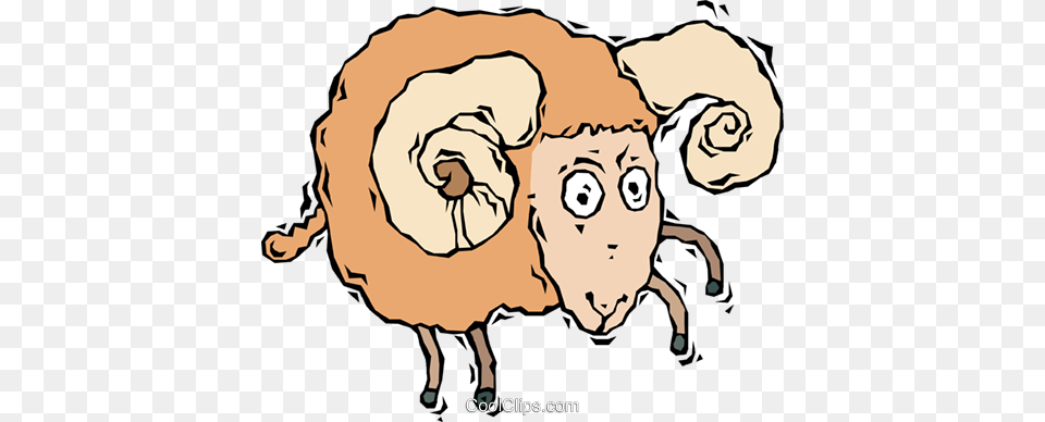 Ram Sheep Royalty Vector Clip Art Illustration, Baby, Person, Face, Head Png Image