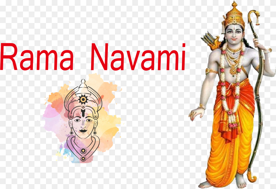 Rama Navami Image File19 Clipart Jai Shri Ram, Person, Clothing, Costume, Face Free Png Download