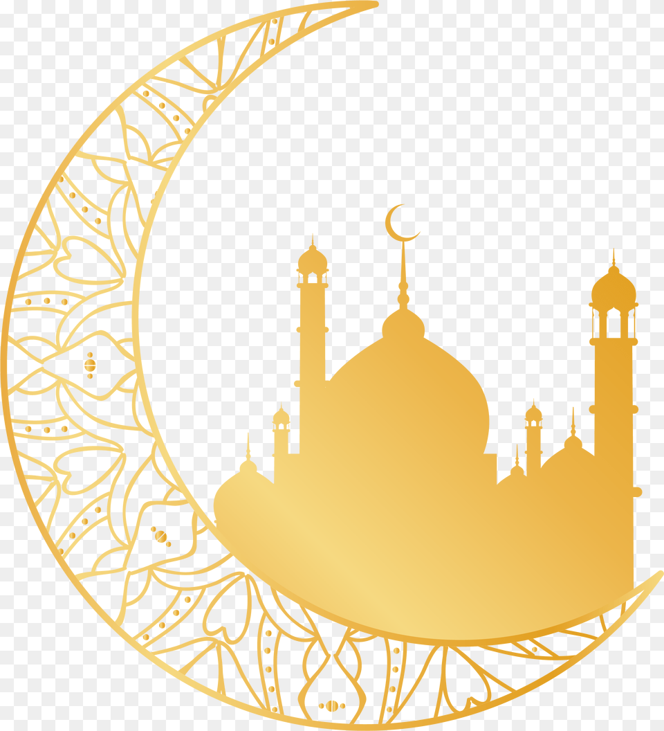 Ramadan Decorations Download Moon Ramadan, Architecture, Building, Dome, Gold Png