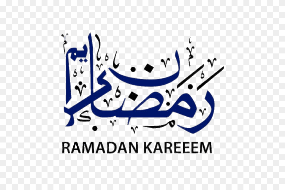 Ramadan Kareem Black And Blue Calligraphy, Handwriting, Text Png