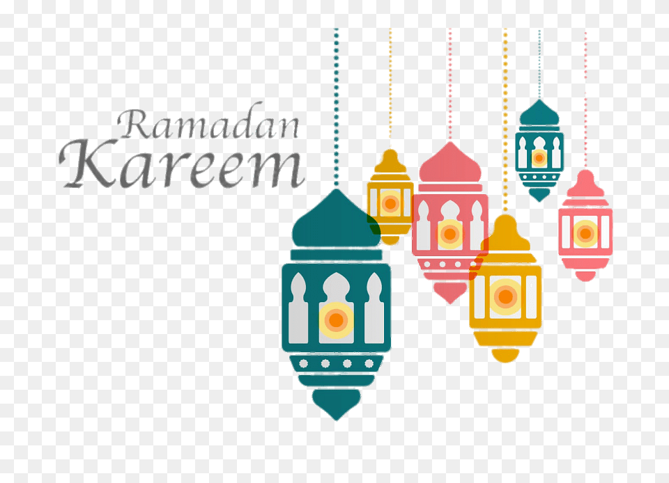 Ramadan Kareem Coloured Lanterns, Chandelier, Lamp, Accessories, Art Free Png Download