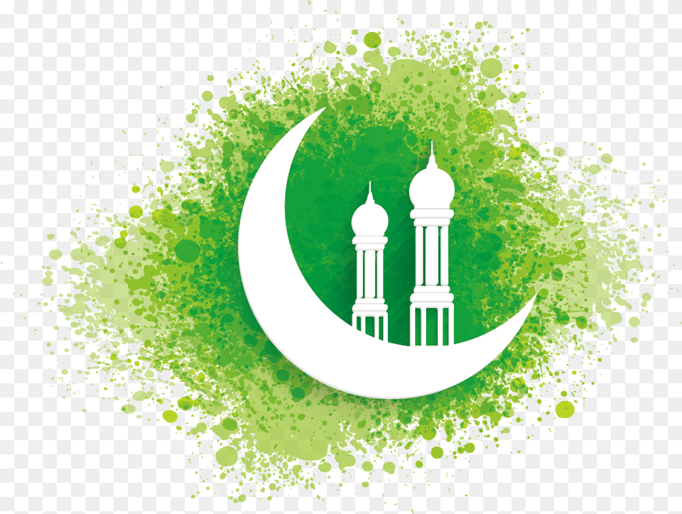Ramadan Mosque Al Fitr Eid Mubarak Logo, Green, Astronomy, Moon, Nature Free Png