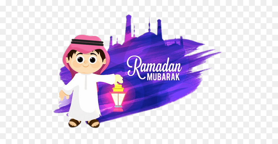 Ramadan Mubarak For Children, Purple, People, Person, Baby Free Png