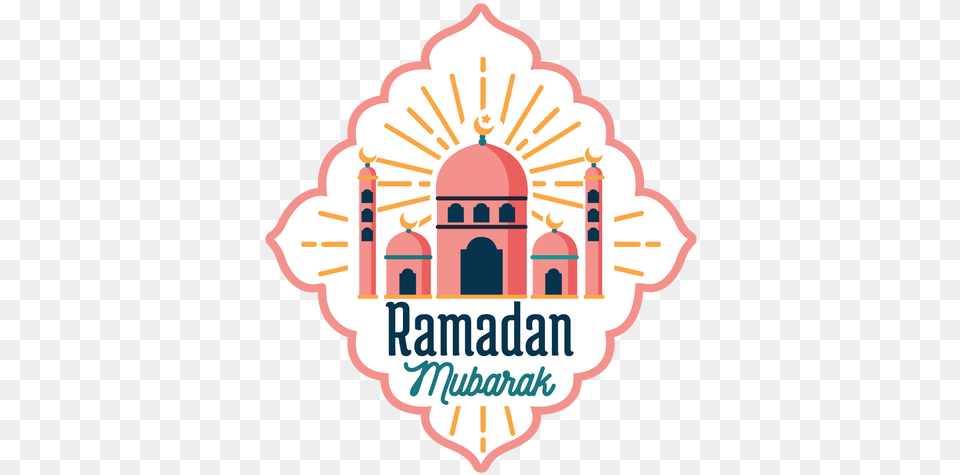 Ramadan Mubarak Mosque Crescent Half Moon Star Badge Sticker Ramadan Mubarak Logo, Architecture, Building, Dome, Dynamite Free Png