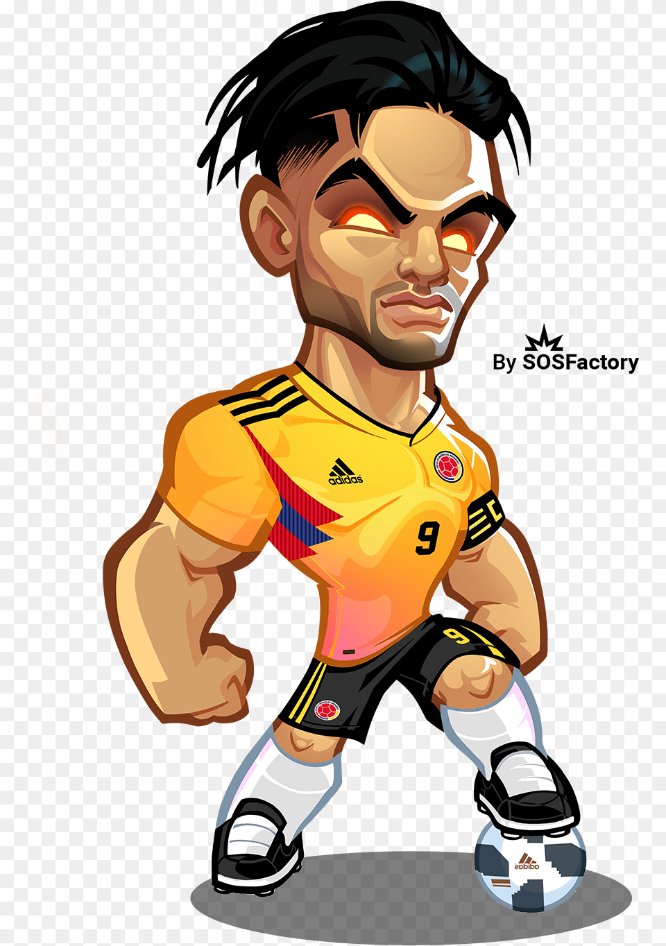 Ramadel Falcao Caricature Mascotization Project World Cup 2018, Person, Boy, Child, Male Png