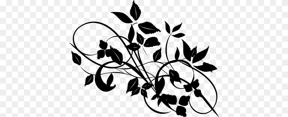 Ramas Vector Blanco Y Negro Black And White Leaves, Gray Png