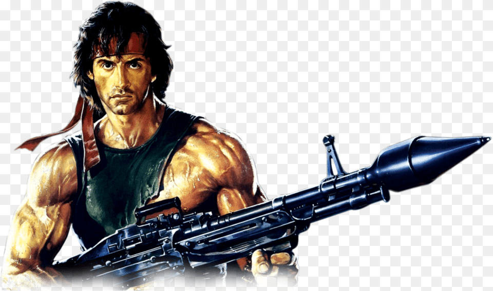 Rambo, Adult, Gun, Male, Man Free Png