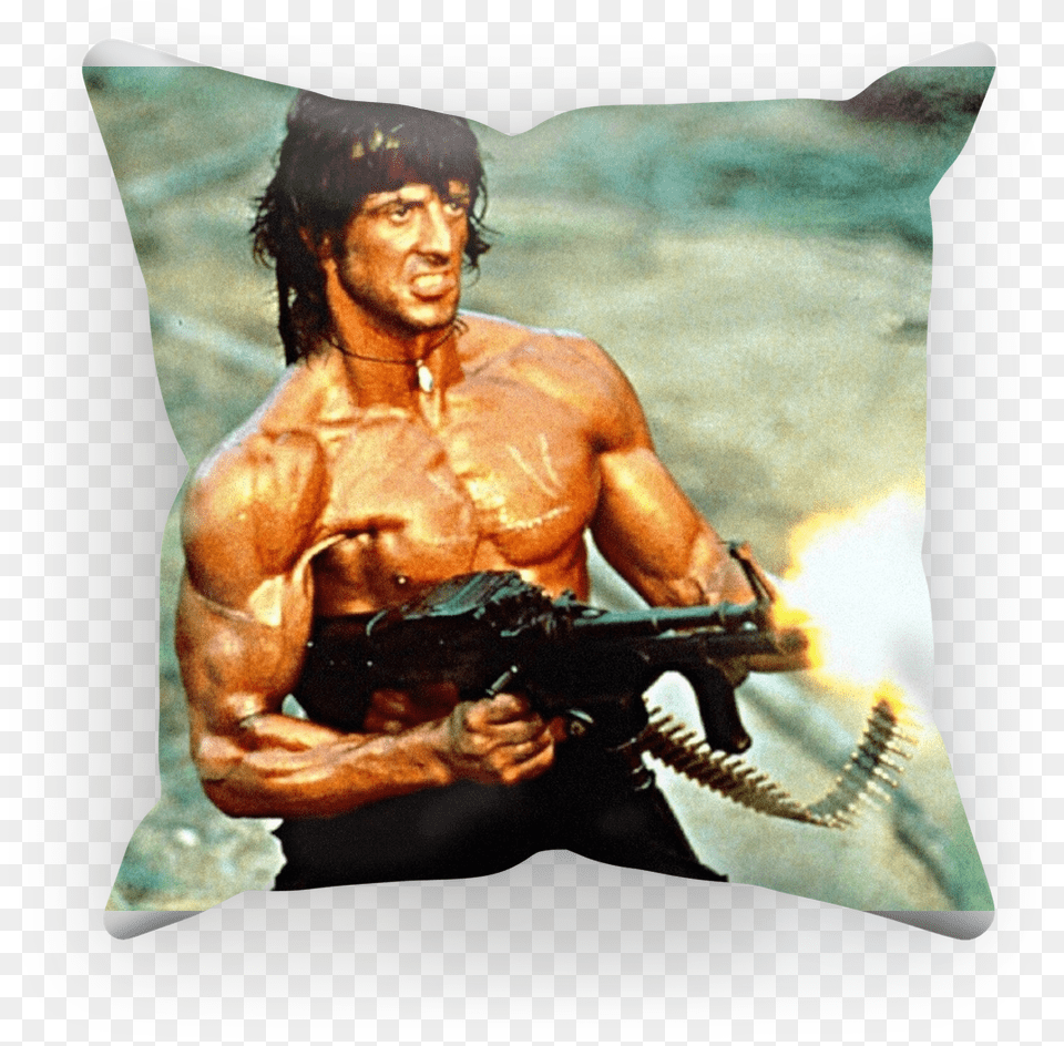 Rambo Collection Sublimation Cushion Cover, Adult, Person, Man, Male Free Transparent Png