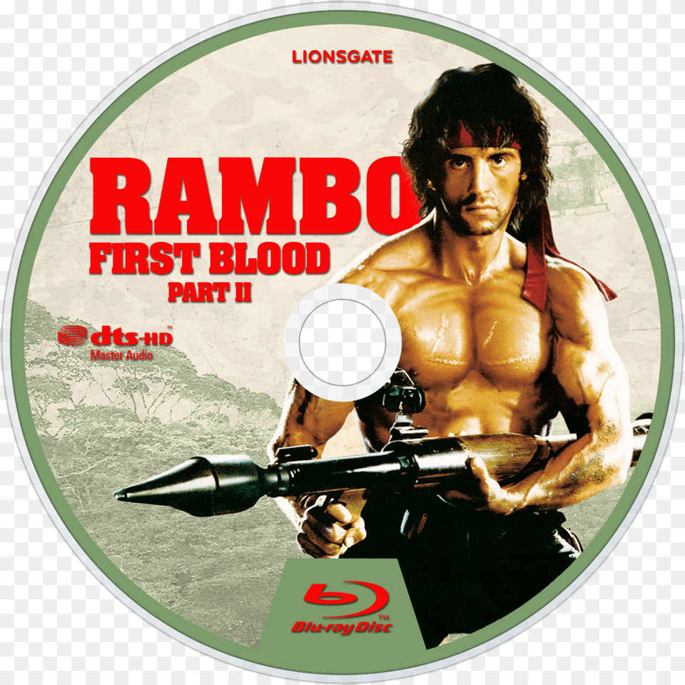 Rambo Rambo First Blood Part Ii Blu Ray, Adult, Disk, Person, Man Png