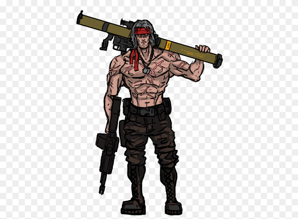 Rambo Sketch, Adult, Person, Man, Male Free Png