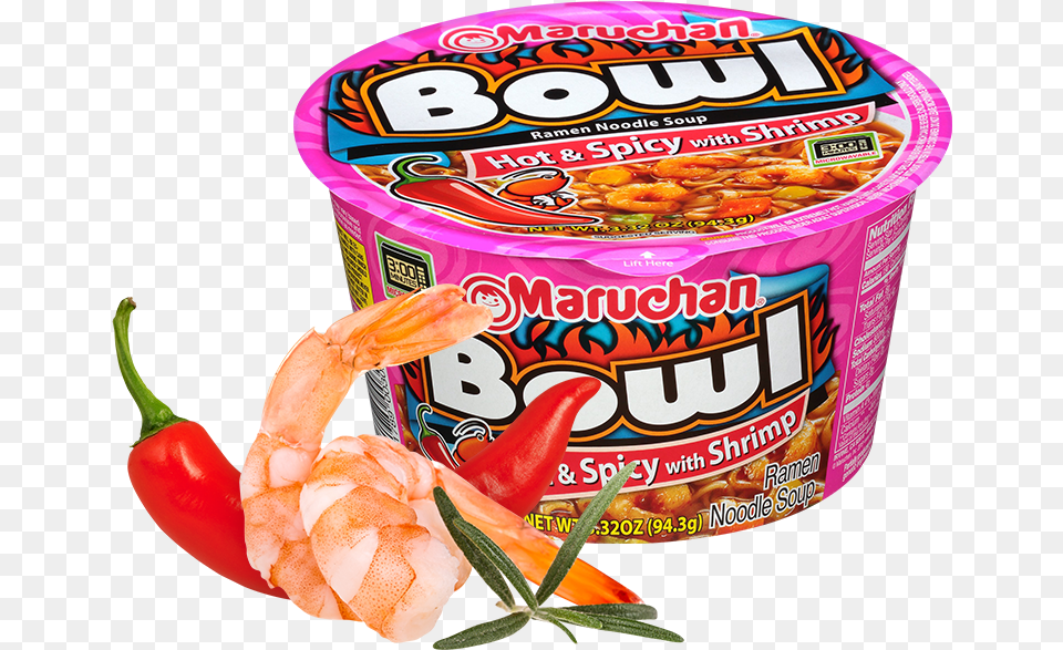 Ramen Maruchan Spicy Shrimp, Food, Ketchup, Animal, Invertebrate Free Png Download