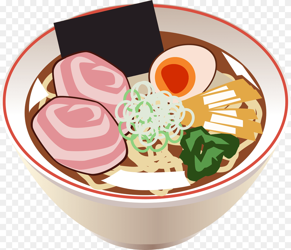 Ramen Noodle Food Clipart, Dish, Meal, Bowl, Cream Png