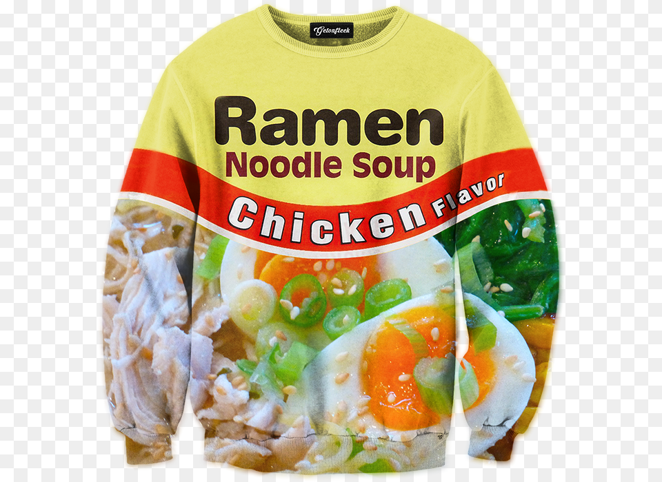 Ramen Noodle Soup Chicken, T-shirt, Clothing, Food, Lunch Png Image