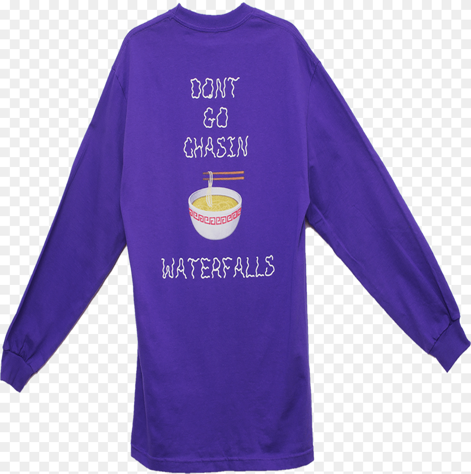 Ramen Waterfalls Purple Just Bring Out The Long Sleeved T Shirt, Clothing, Long Sleeve, Sleeve, T-shirt Png