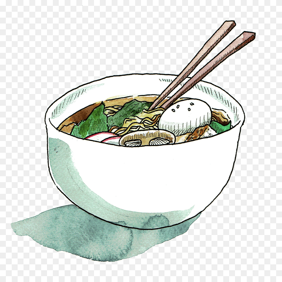 Ramen White Background, Bowl, Soup Bowl, Food, Meal Free Png Download