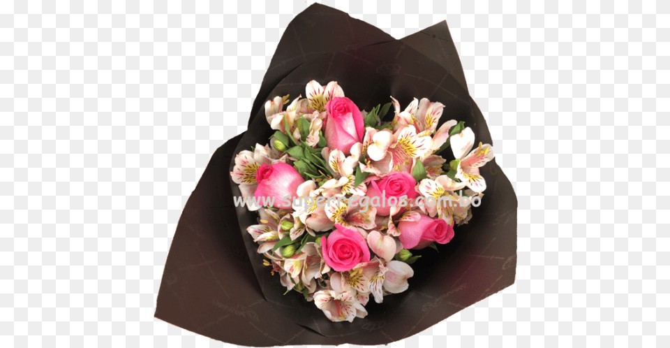 Ramo De 6 Rosas Y Astromelias Ramos De Rosas Y Astromelias, Flower, Flower Arrangement, Flower Bouquet, Plant Free Png Download