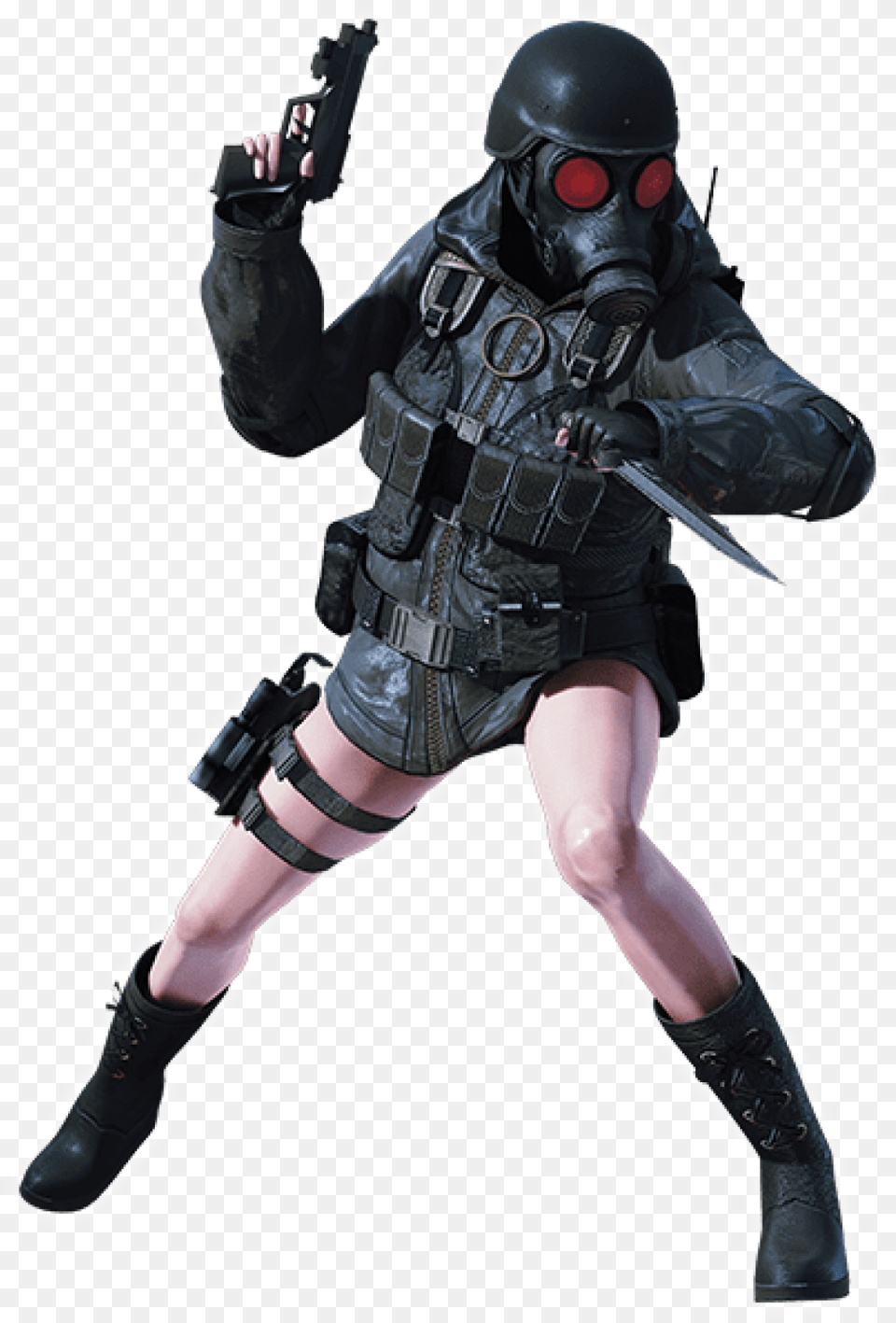 Ramode Costume Lady Hunk Resident Evil Revelations Lady Hunk, Person, Helmet, Firearm, Weapon Free Transparent Png