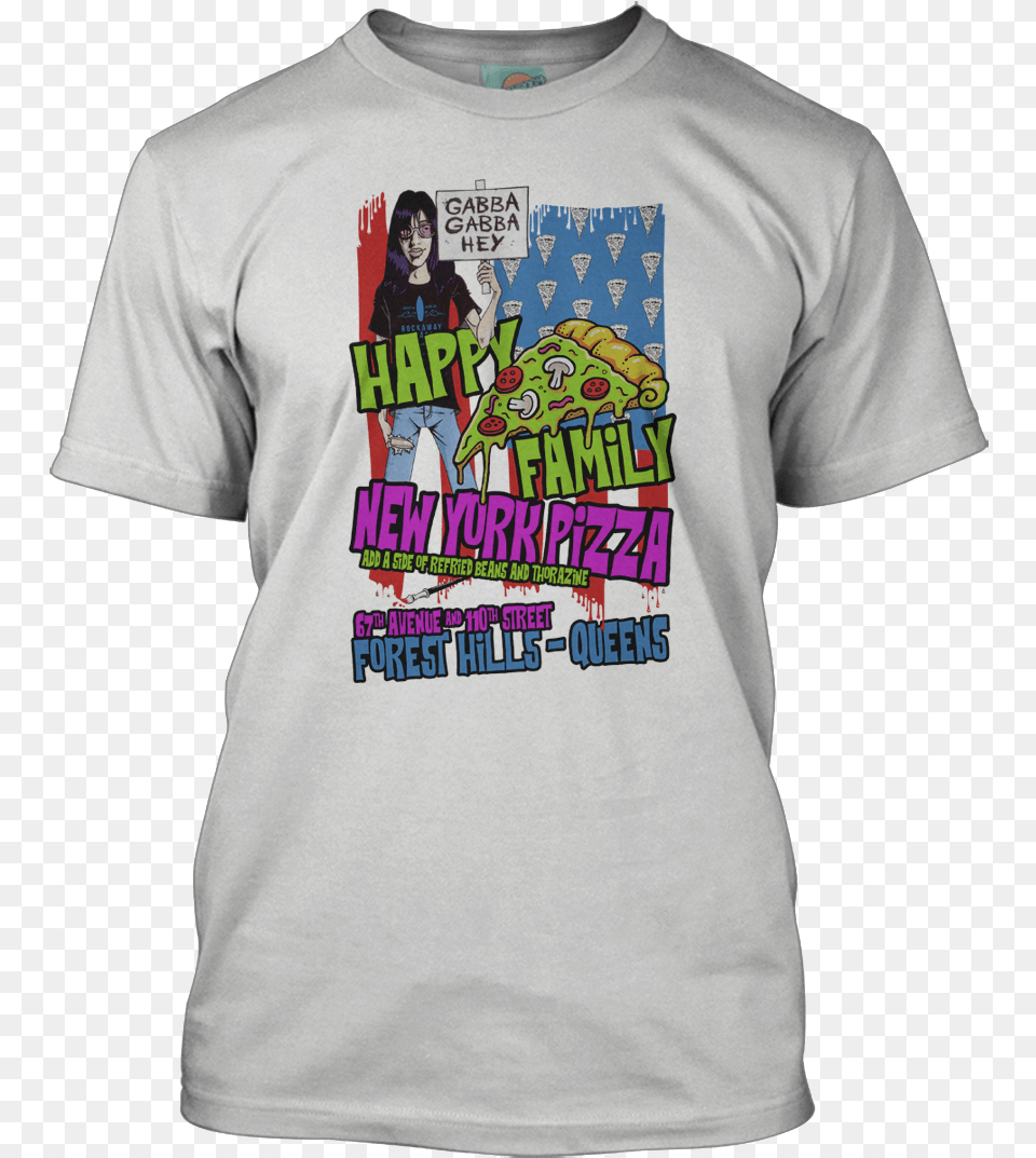 Ramones Inspired Happy Family Pizza T Shirt Oasis Vs Blur Shirt, Clothing, T-shirt, Adult, Female Png Image
