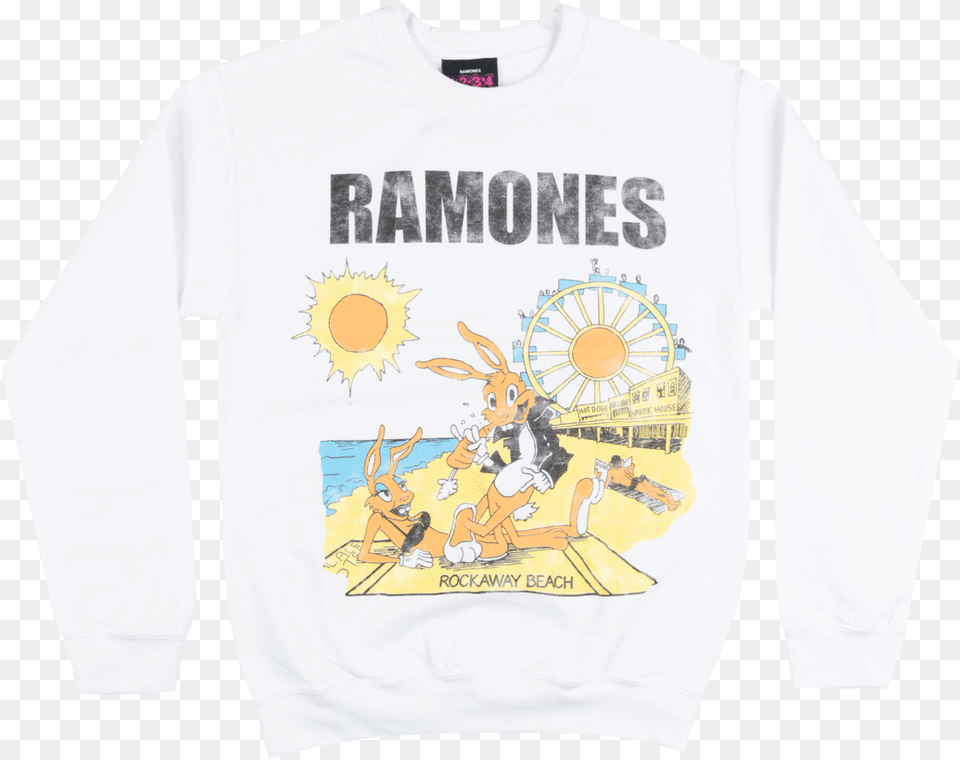 Ramones Rockaway Beach, Clothing, Knitwear, Long Sleeve, T-shirt Free Png