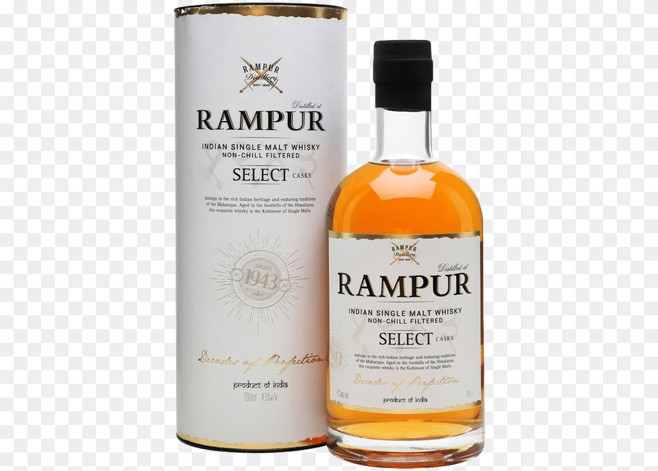 Rampur Indian Single Malt Whisky Rampur Single Malt Whisky, Alcohol, Beverage, Liquor Png