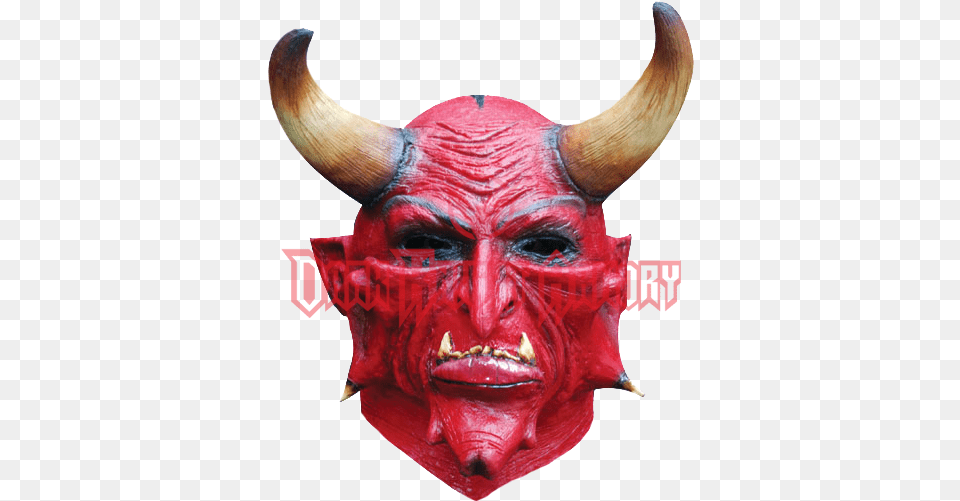 Ramsha Mask Large Horned Beelzebub Satan Demon Deluxe Adult Latex, Animal, Bull, Mammal, Female Free Transparent Png