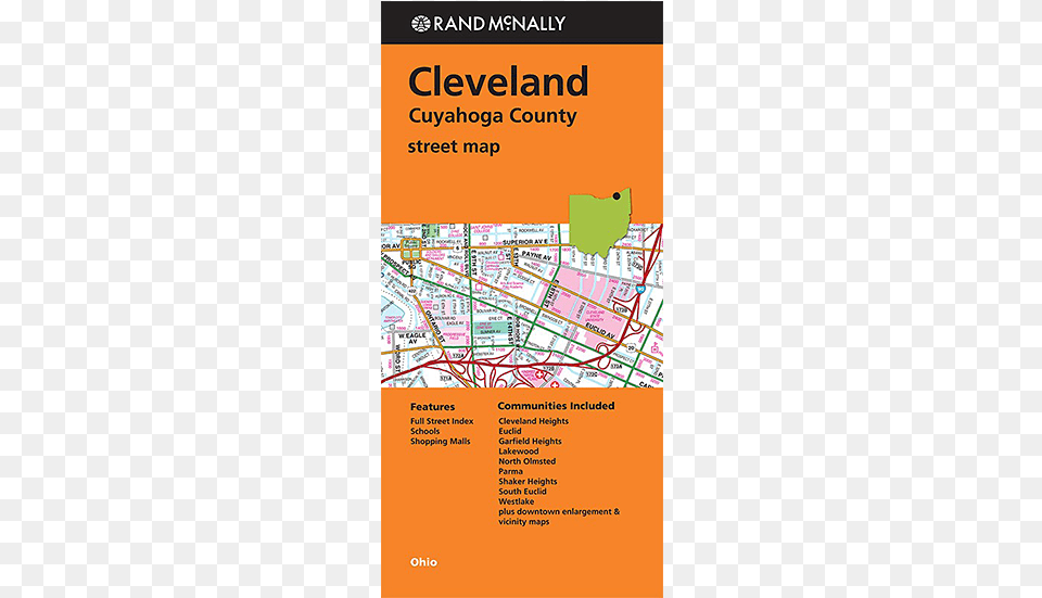 Rand Mcnally Cleveland And Cuyahoga County Street Map Flyer, Advertisement, Chart, Diagram, Plan Free Png Download