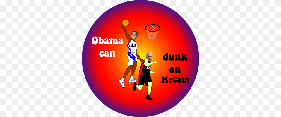 Random Thoughts From A Random Guy Obama Dunking On Mccain, Sphere, Person, Male, Boy Png Image