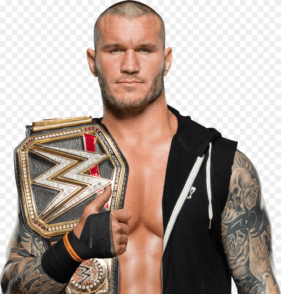 Randy Orton Smackdown Tag Team Champion, Tattoo, Skin, Person, Man Png Image