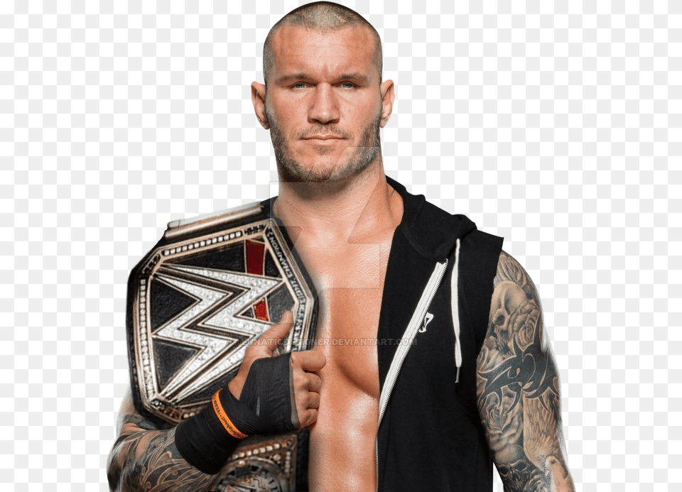 Randy Orton Tag Team Champion Jinder Mahal 2017 Wwe, Tattoo, Skin, Person, Man Free Transparent Png