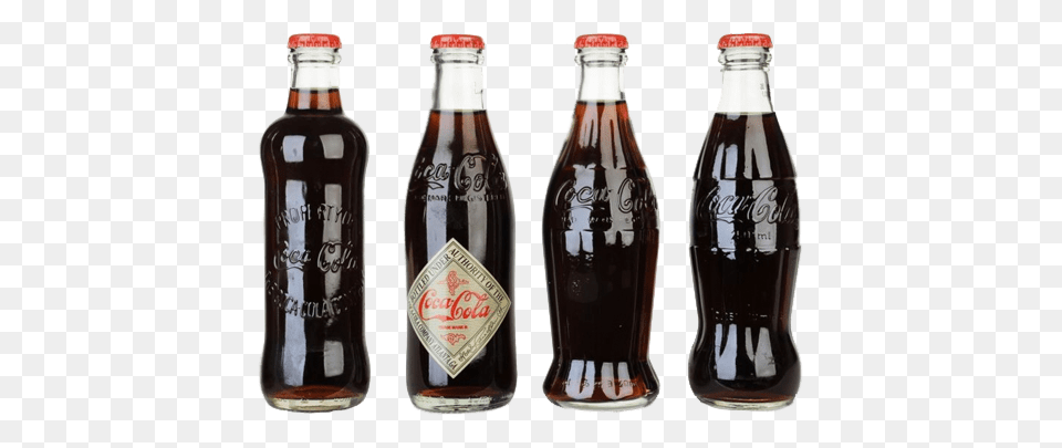 Range Of Vintage Coca Cola Bottles, Beverage, Coke, Soda, Bottle Png