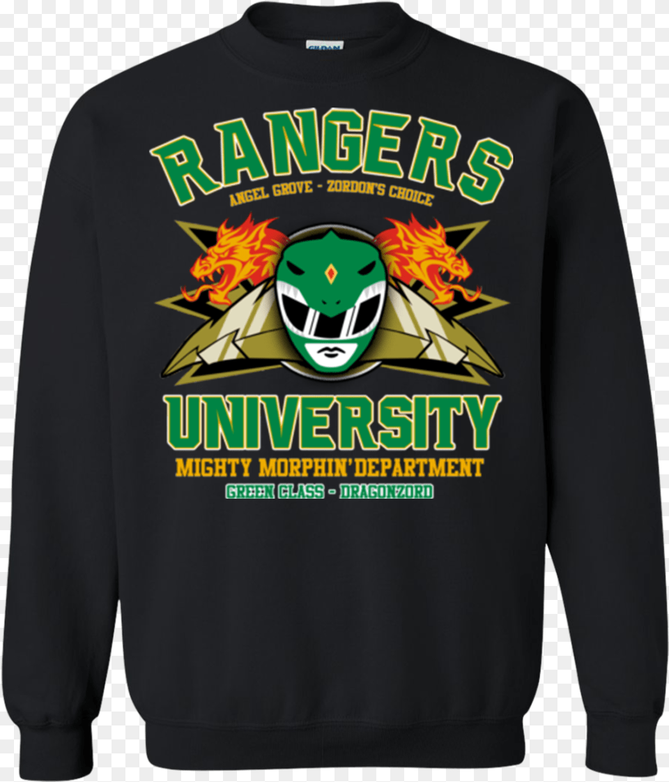 Rangers U Green Ranger Crewneck Sweatshirt Ugly Christmas Sweater Beagle, Clothing, Hoodie, Knitwear, T-shirt Png Image