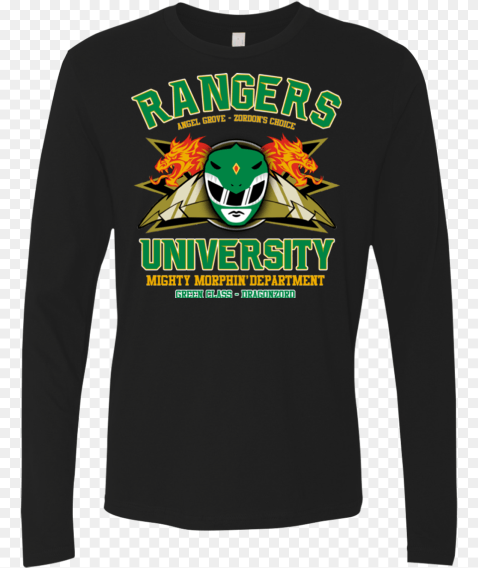 Rangers U Green Ranger Men39s Premium Long Sleeve T Shirt, Clothing, Long Sleeve, T-shirt, Head Free Png