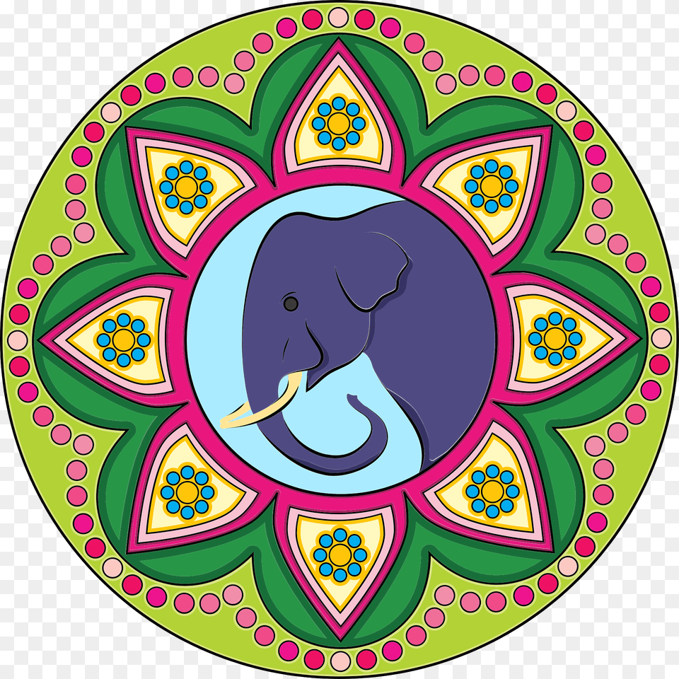 Rangoli With Elephant Clipart, Art, Baby, Person, Pattern Free Png Download