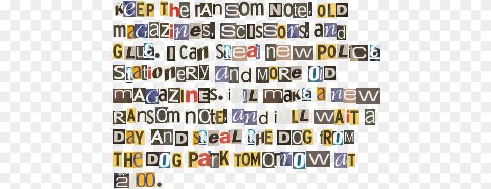 Ransom Note Example, Art, Collage, Scoreboard, Text Free Png Download