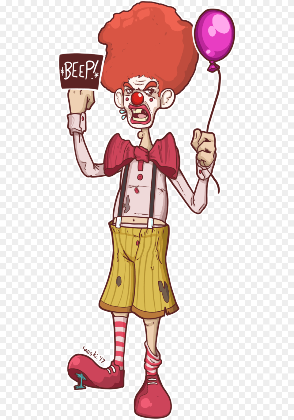 Ransome The Beeping Insult Clown By Memoski Cartoon, Person, Face, Head, Performer Free Png Download