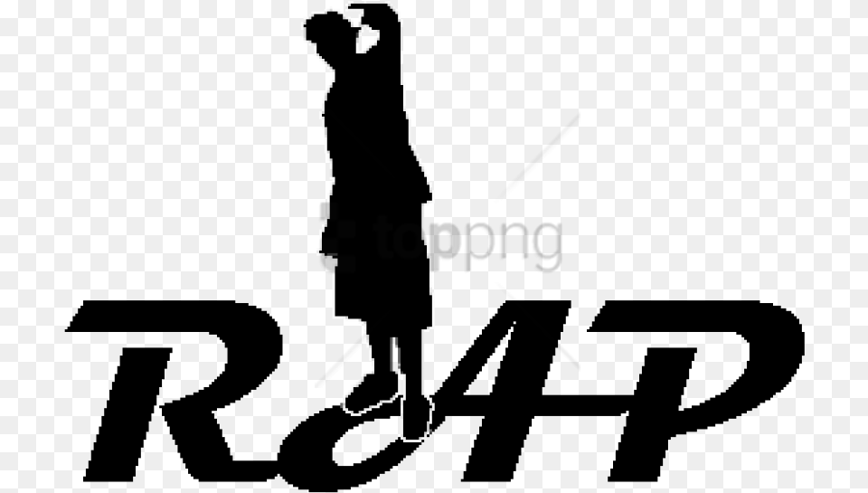 Rap Logo Image With Background Rap, Silhouette, Person, Walking Free Png