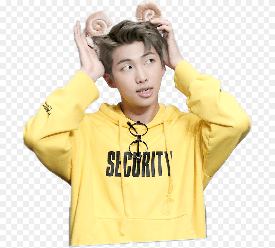 Rap Monster Armybts Bts Rapmonster Yellow Freetoedit Rap Monster Bts, Clothing, Coat, Boy, Person Free Png