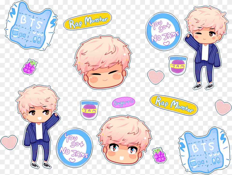 Rap Monster Stickers Jungkook Version Jimin Rap Monster Stickers, Book, Comics, Publication, Sticker Free Png Download