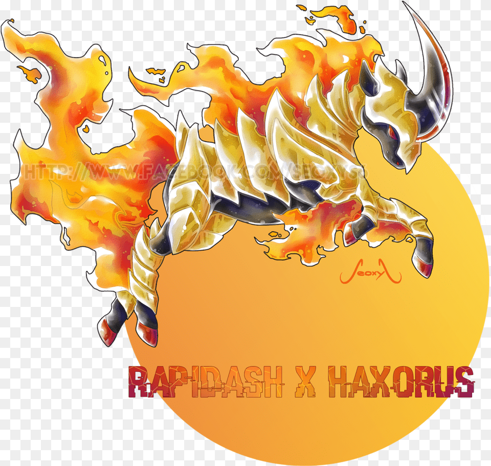 Rapidash X Haxorus A Remake Of A Sprite A Fan Sent Rapidash Haxorus, Fire, Flame Png
