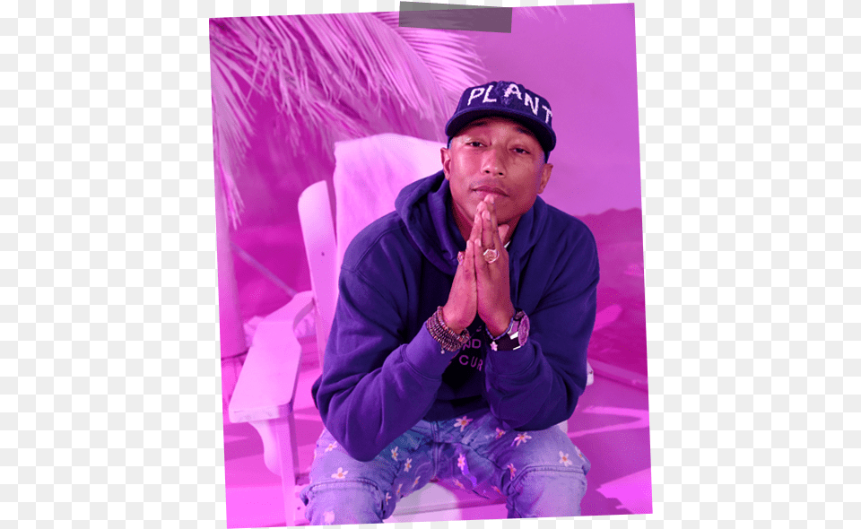 Rapper Rocks Chanel Poster, Purple, Person, Hat, Hand Png Image