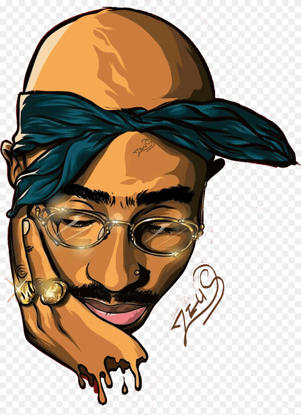 Rapper Vector Tupac Shakur Vector Tupac Animated, Portrait, Face, Photography, Person Free Png