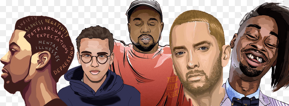 Rappers And Mental Health Illustration, Adult, Person, Man, Male Free Transparent Png